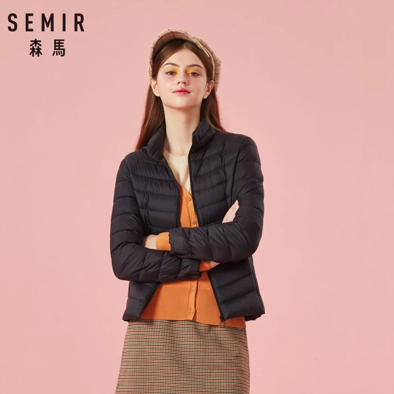 SEMIR 2018 Winter Jacket Women Cotton Short Jackets New Down Padded Hooded Warm Parkas Autumn Slim Coat Female Casual Tops