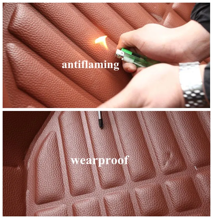 Car Accessories interior Leather floor mat , 3 D Car floor mats Custom fit Front/Rear Full Set Embroidery car-styling