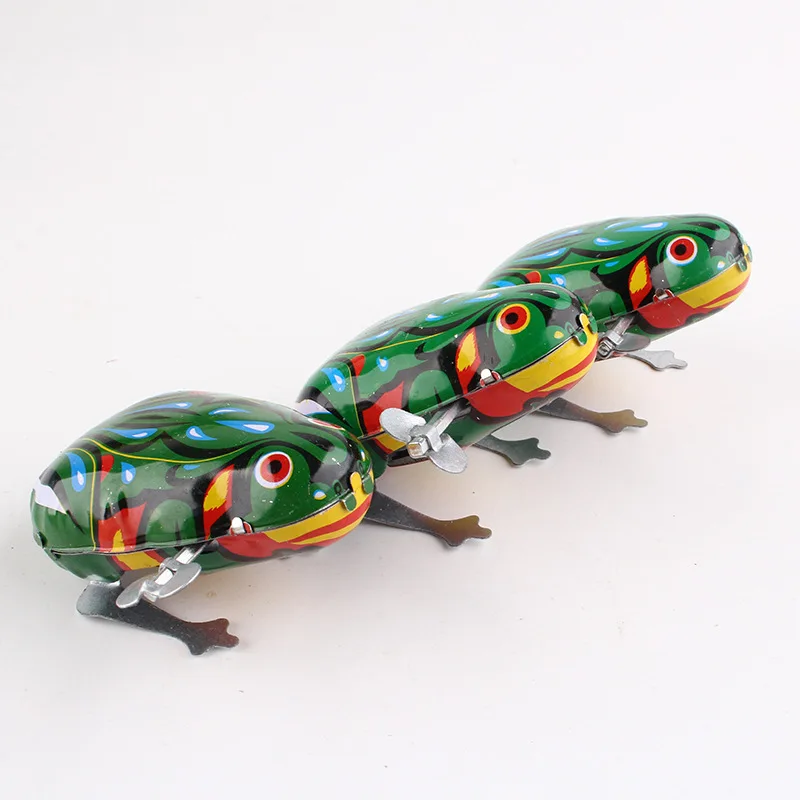 UainCube Kid Wind Up Toys Kids Classic Tin Wind Up Clockwork Toys Jumping Frog Vintage Toy New Action Figures Toys