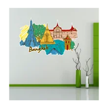 Bangkok Map Globe Earth City Wall Vinyl Sticker Custom Made Home Decoration Fashion Design Pvc Removable