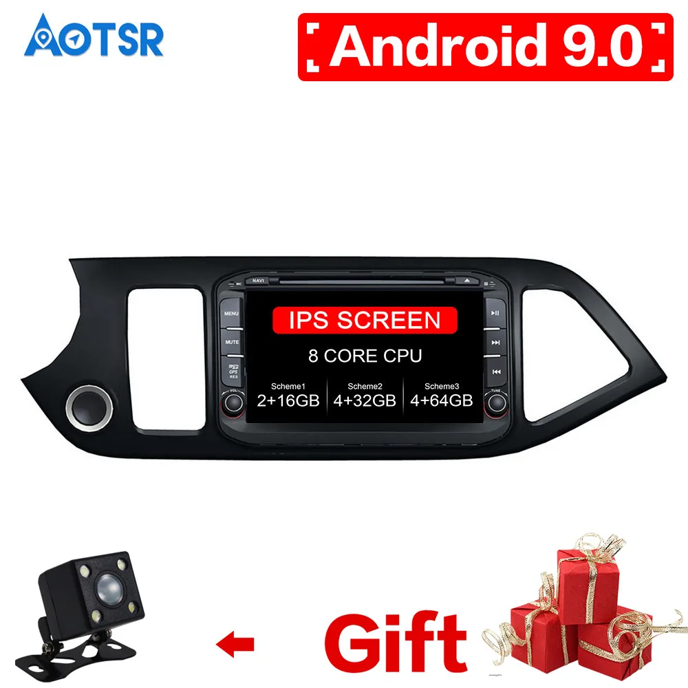 Автомобильный DVD плеер K1 K2 Android 9 0 8 ядер ПЗУ 64 ГБ GPS навигация стерео для KIA PICANTO MORNING