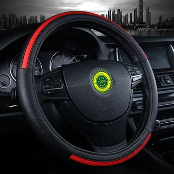 

fashion contrast color car steering wheel cover leather universal 38cm anti-slip car steering-wheel protector covers 6 colors
