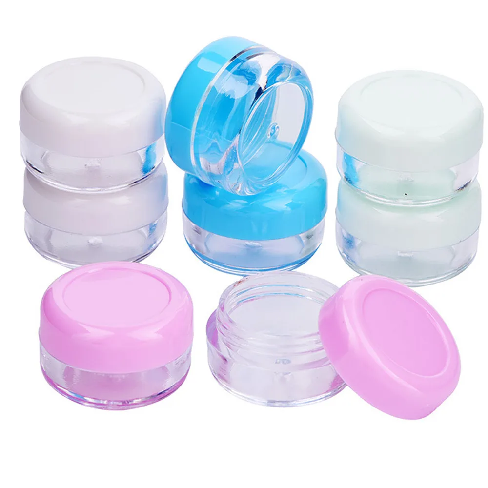 

2PC Mini Plastic Transparent Small Empty Cosmetic Cream Travel Lotion Containters Packing Empty Make Up Travel Bottle L58