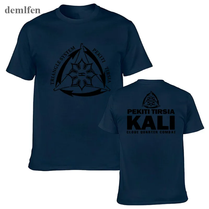 Мужская футболка с коротким рукавом Pekiti Tirsia Kali черная из 100% хлопка|tee top|t-shirt menblack
