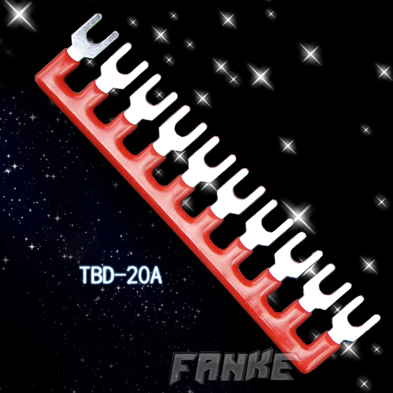 10pcs/lot TBD 20A 10 Position Pre Insulated Fork Terminals Connection