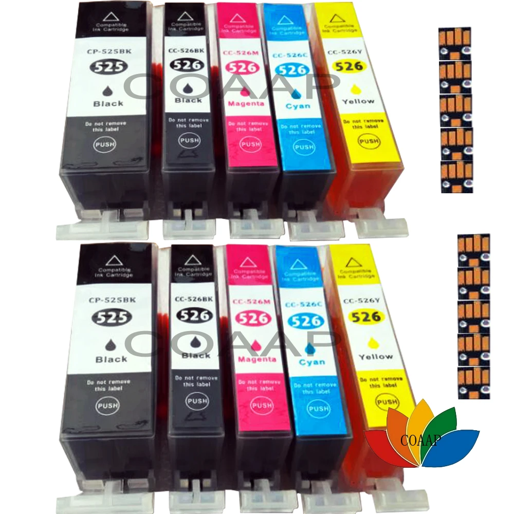 10 pcs compatible canon pgi 525 cli 526 ink cartridge pgi525 cli526 pixma ip4950 ix6550 mg5150 mg5250 mg5350 mx715 mx885 mx895