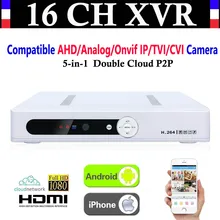 New CCTV 16CH Channel 1080P NVR AHD TVI CVI DVR+1080N 5-in-1 Video Recorder Compatibile AHD/Analog/Onvif IP/TVI/CVI Camera