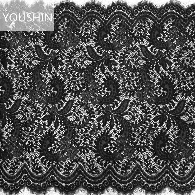 3YardsX64.5CM Beautiful Soft Black white Flower Eyelash Lace Trim Fringe Embellishment Crafts LB0038 | Дом и сад