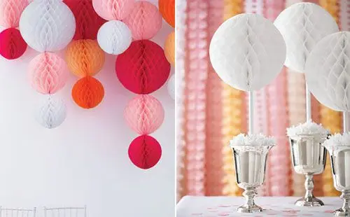 Sunbeauty 7pcs/set 19+32cm Pleated Paper Lanterns,Honeycomb Balls,Silver Star Party Decorations Background Hanging Decor