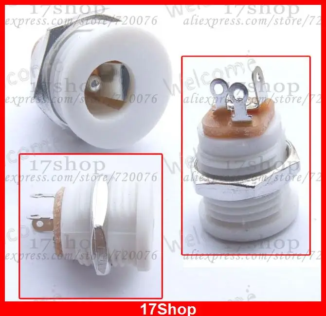 500PCS White 5.5mm x 2.5mm DC Socket + Nut Panel Mount DIY for CCTV Charger Wholesale Construction & Real Estate