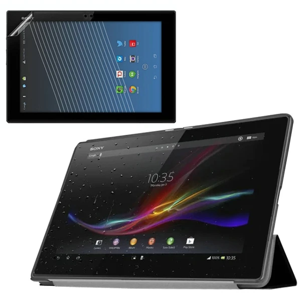 

1x Screen Protector , Ultra Slim Magnetic Folio Stand Leather Case Smart Cover For Sony Xperia Z4 Tablet Ultra 0.1 SGP771 SGP712