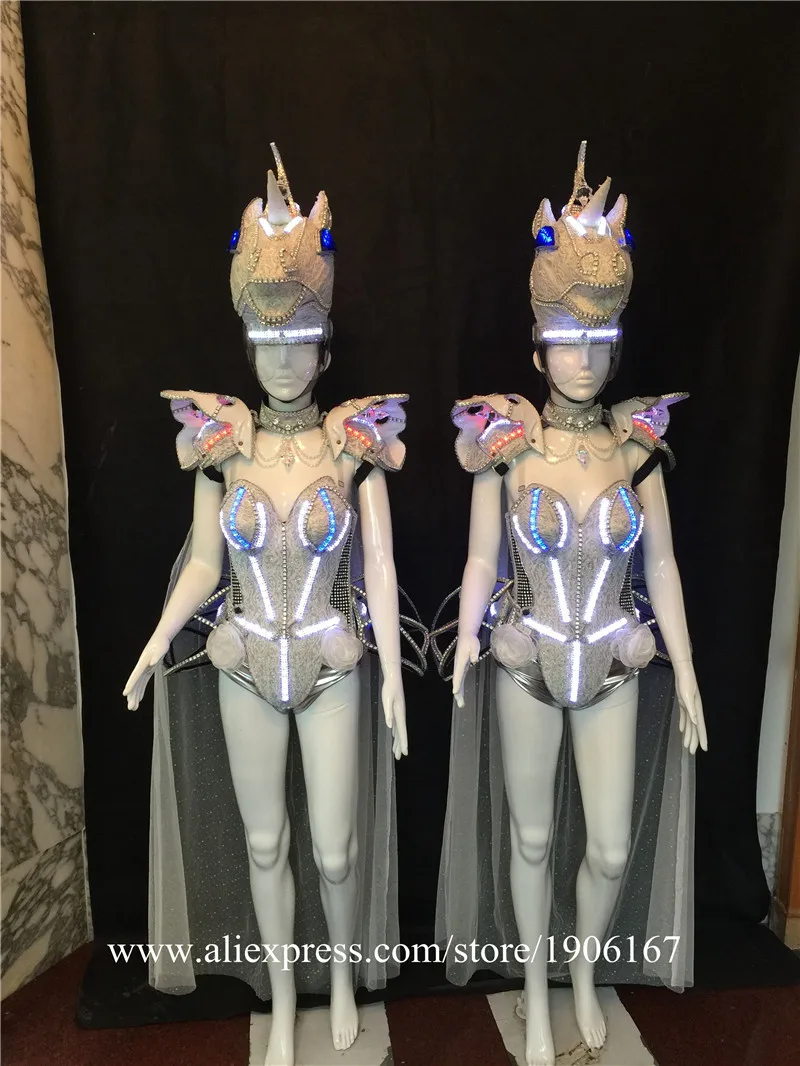 Led luminous horse costume flashing ballroom stage clothes04