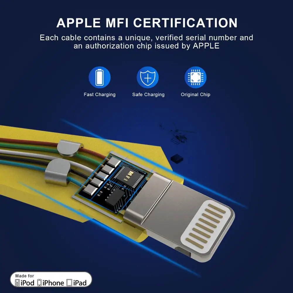 Vxdoirk MFi кабель USB для iPhone X Xs Max XR 2.4A быстрой зарядки передачи данных 8 7 6 Plus|Кабели