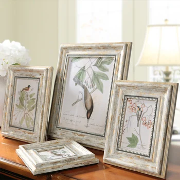 

2019 Vintage Antique Crafts Photo Frame For Desktop Quality Rectangle Picture Frame 1pcs Frames For Pictures marcos para fotos