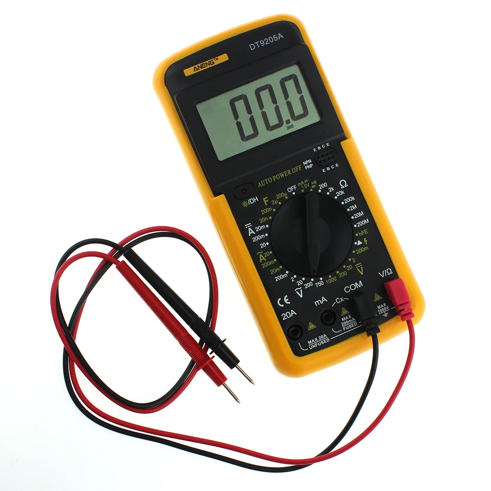 

DT9205A Digital Multimeter AC/DC Voltage Current Resistance Capacitance Hand held Power Meter Tester