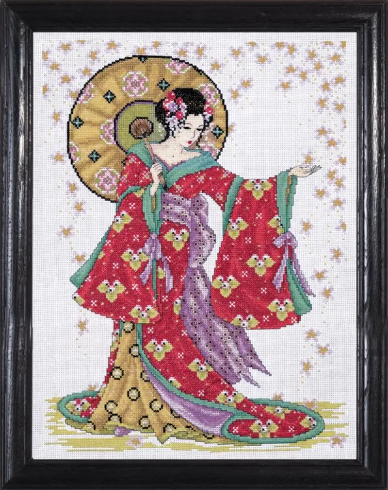 geisha girl cross stitch kit