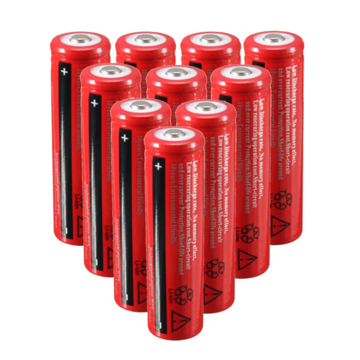 10 x 18650 3.7V 4200mAh Li ion Rechargeable Battery Flashlight Torch ...