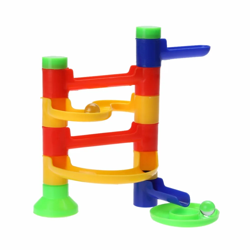 DIY Construction Marble Race Run Maze Balls Track Building Blocks ...