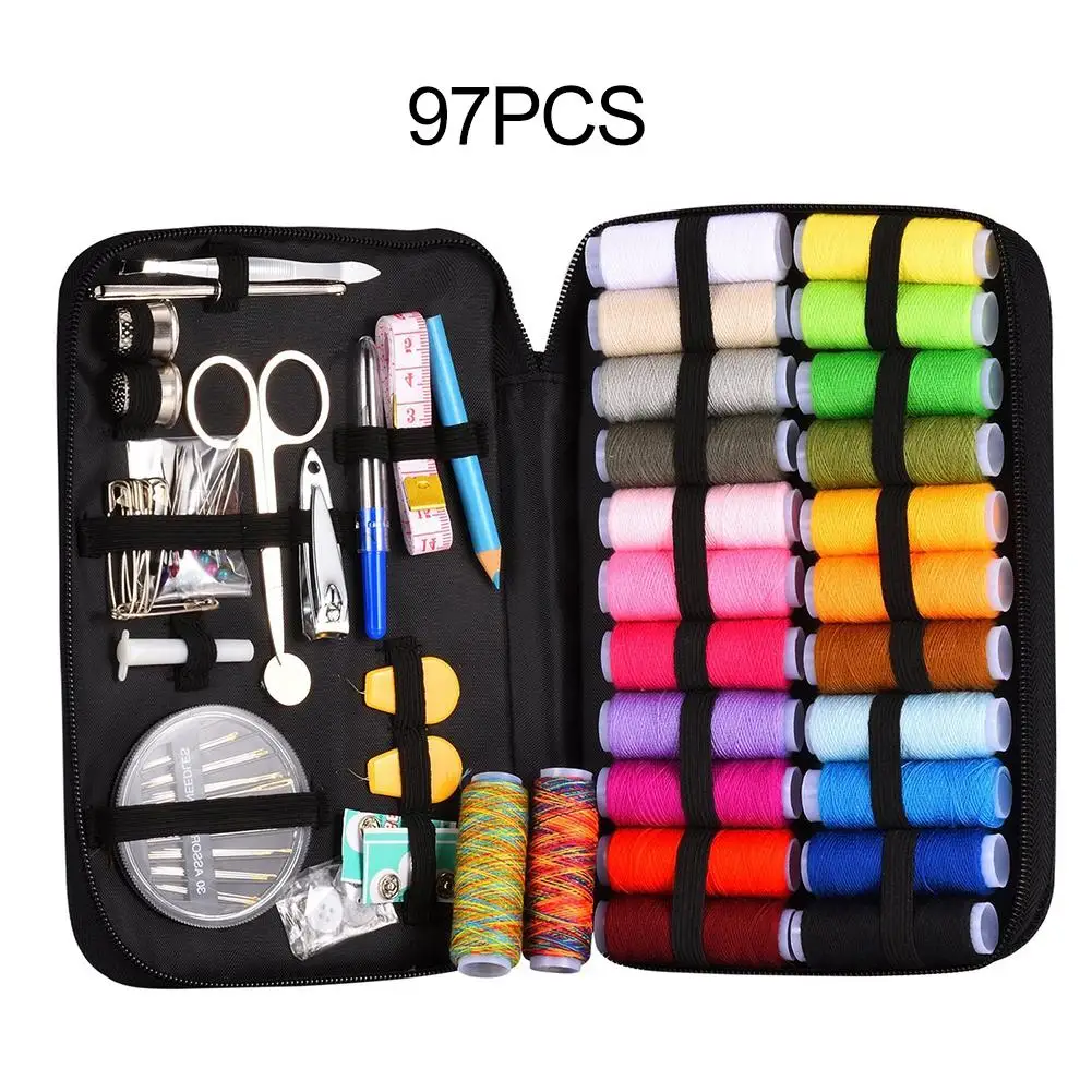 

97PCS Sewing Kit Needle Thread Set Stainless Steel Portable Sewing Accessories Combination For Home Soft Material Quick Delivery