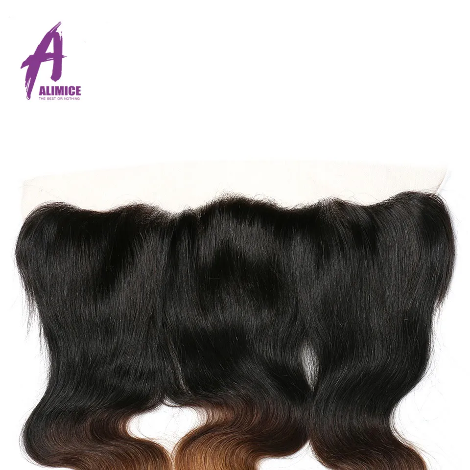 Ombre Blonde Body Wave Frontal Closure T1B430 Brazilian 134 Frontals  Non Remy Human Hair 4 Different Part Designs T1B427  (3)