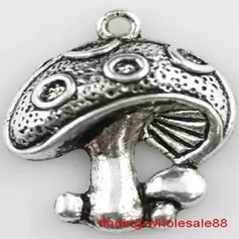 

OMH wholesale 18pcs Antique Silver royal agaric Diy Finginds Charms Pendant DZ242