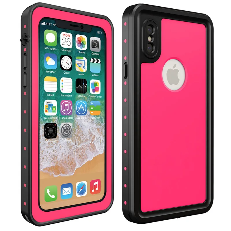 25.red 100% Waterproof For iPhone 8 Plus Case 8Plus 5.5 4.7 inch Screen Protector For iPhone 7 Case Original Phone Protection Cover