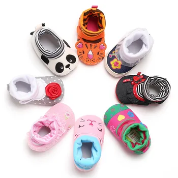 

Newborn Cartoon Baby Winter anti slip Shoes Booties BB Toddler Warm Crib Sneakers for 0-18 M