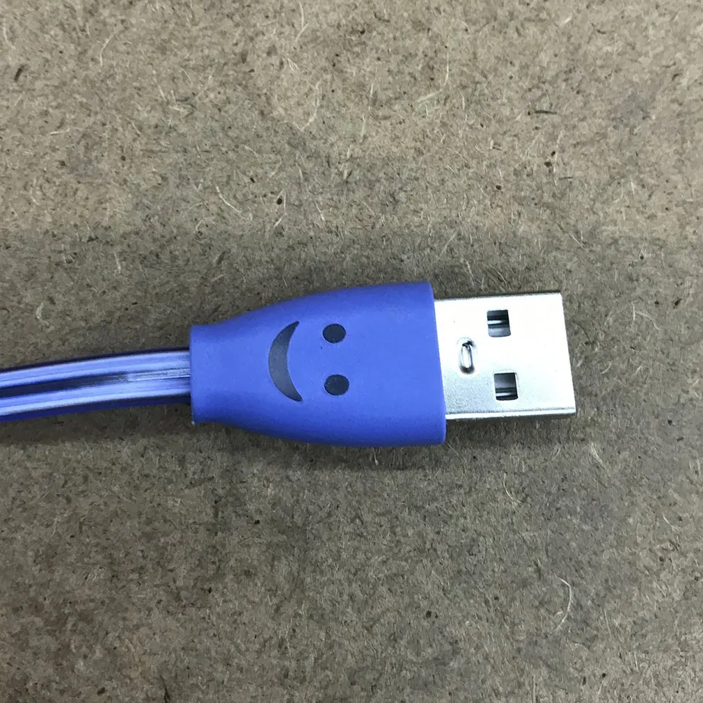 Micro USB кабель улыбающееся лицо светящийся светодиодный осветительный прибор Быстрая зарядка USB кабель для передачи данных для samsung Android мобильный телефон usb кабели для зарядки