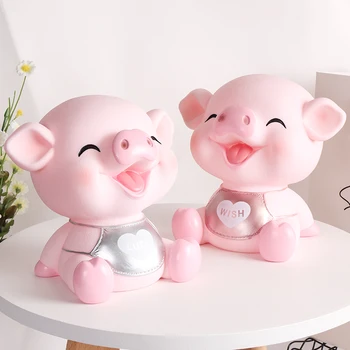 

Cute pink baby piggy Money Boxes Happy cartoon pig piggy bank Children's holiday gift