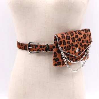 

Women Waist Pack Female Belt Bag Fashion Leopard Fur Phone Pouch Bags Design Women Envelope Bags for Ladies Fanny Pack Bolosa