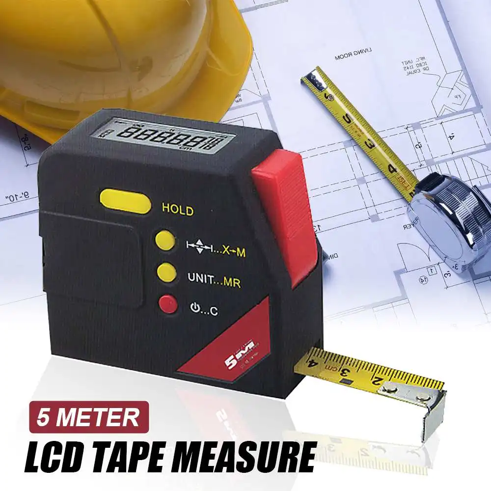 

5 Meters Electronic Large LCD Screen Steel Tape Digital Tape Measure 0-5m/1mm Tape Measure Ruler