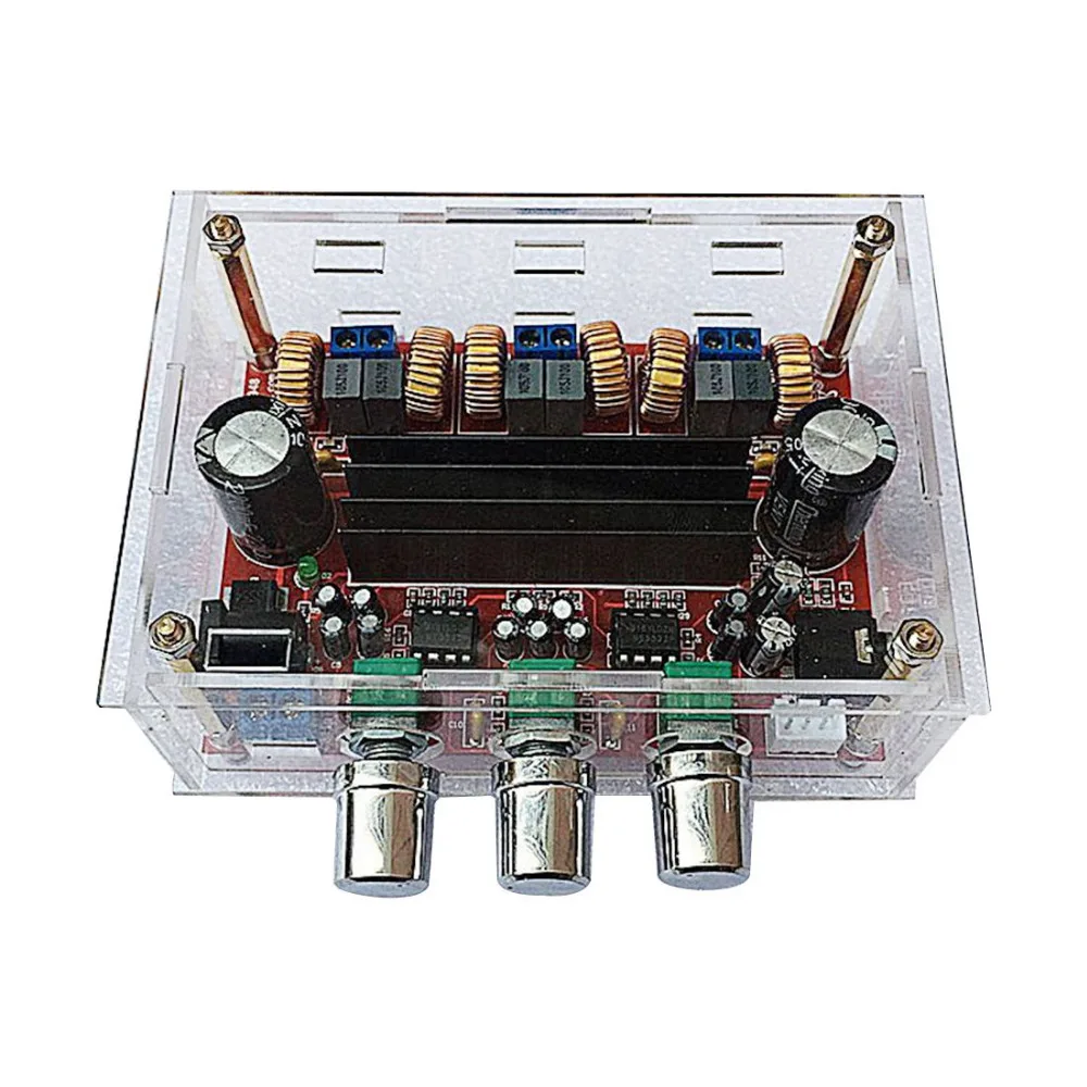 

Power Amplifier Board 2x50W+100W TPA3116D2 DC 12V-24V 2.1 Channel Digital Subwoofer with transparent case