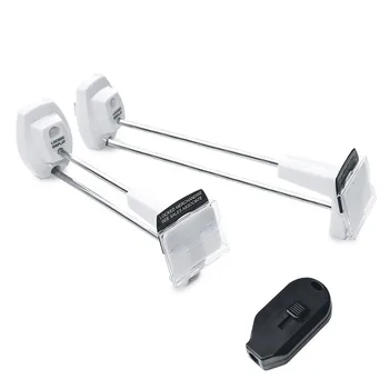

(50 pcs )7 inch length white color magnetic key open security anti lost locking secures hooks to slatboard