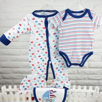 

Spring Autumn 5pcs newborn boy baby clothes infant 100% cotton baby romper set