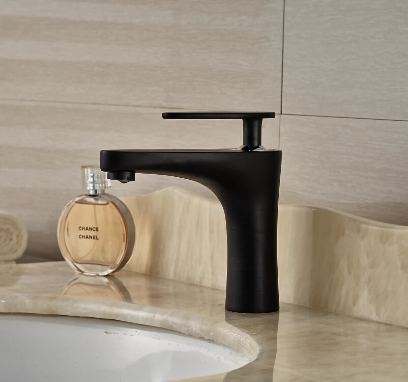 Modern Lavabo Tek Delik Havzası Mikser Dokunun Yağ Ovuşturdu Bronz Tek Kolu Banyo Musluk Ücretsiz Kargo