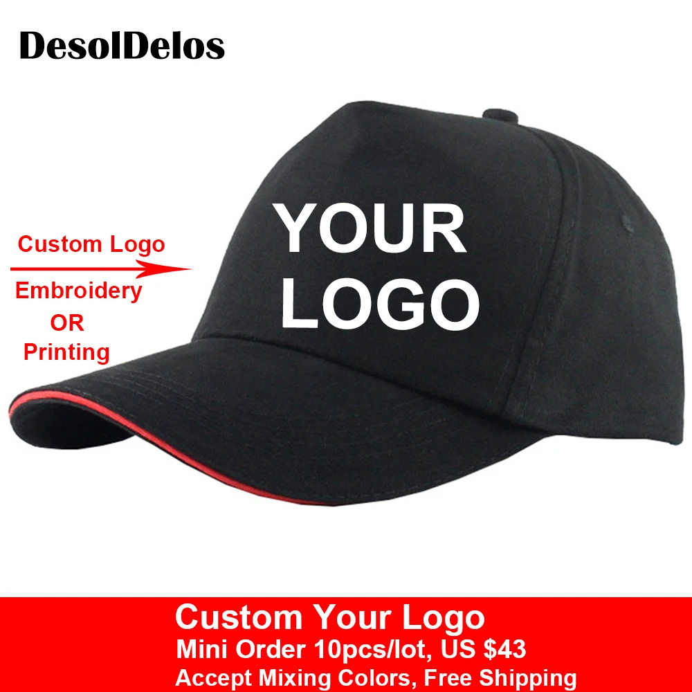 

2019 Hot Custom baseball Cap Trucker Caps Fastener Tape adjustable Hat Logo Custom print Text picture personalize 10pcs/lot