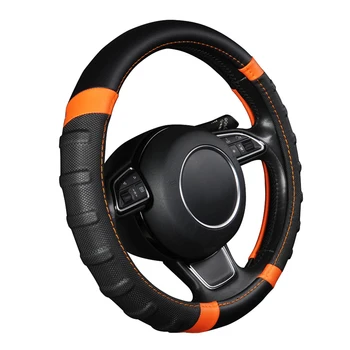 

Leather Steering Wheel Cover 38cm/15 inch For Audi a3 8p 8v sedan sportback a4 b5 b6 b7 b8 a5 of 2010 2009 2008 2007