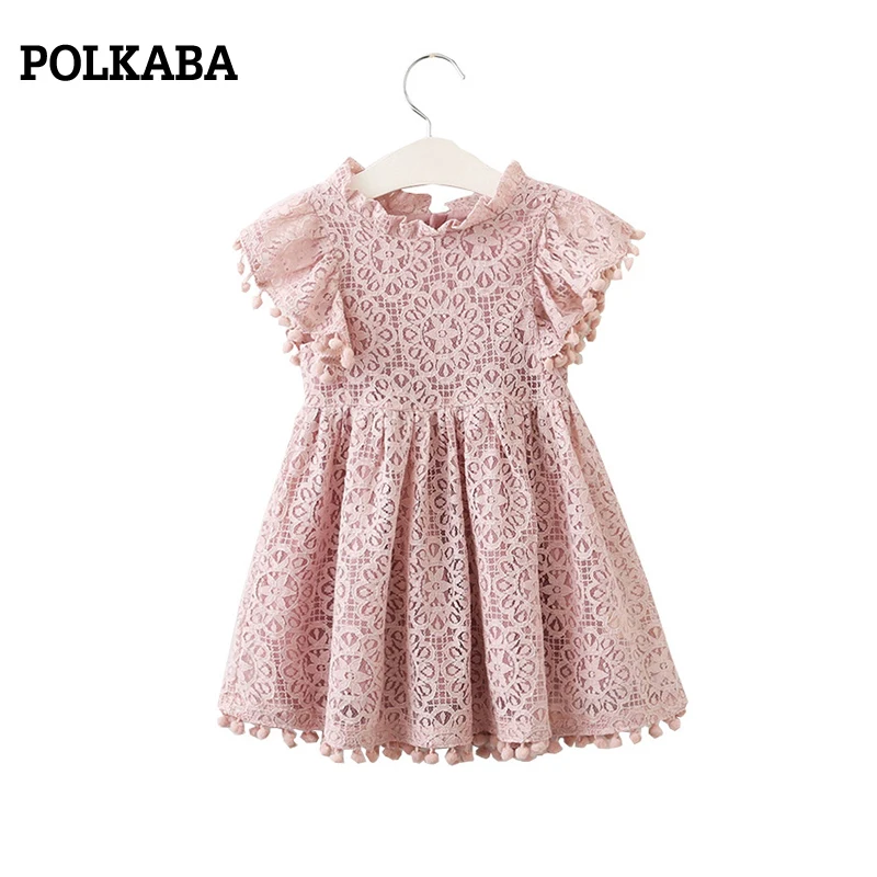 

2-7T New 2019 Kids Summer Dresses Cotton Sleeveless White Lace Long Dresses for Girls Fashion Elegant Formal Vestidos Party Gown