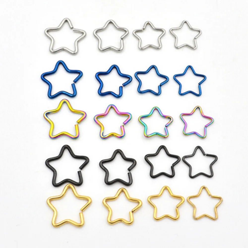 

5 Colors Available New Fashion Punk Ear Cuff Wrap Five Pointed Star Clip On Earring Non Piercing