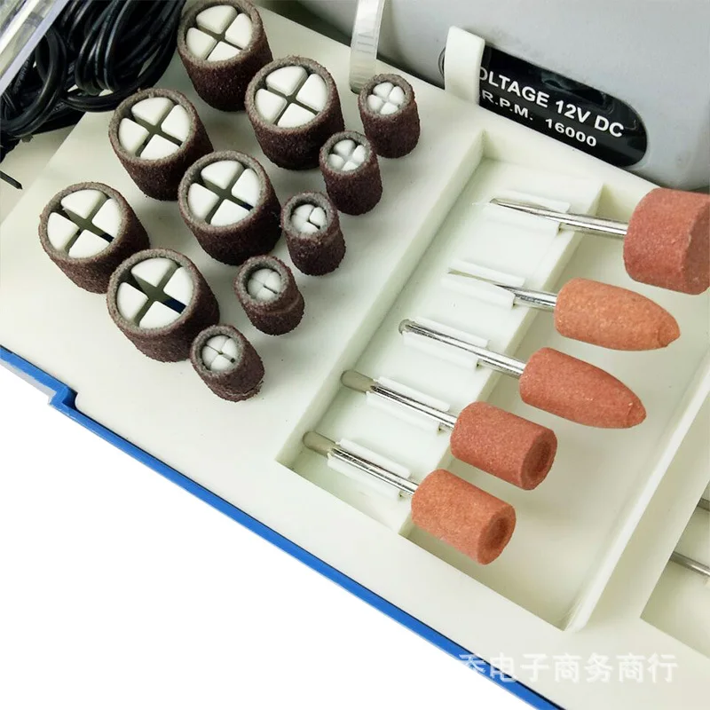 High quality 110PCS 12V mini electric grinder engraving machine grinding root carving polishing nail sander pad abrasive disc