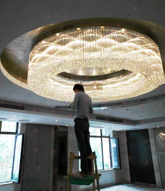 T Luxury Large Engineering Hall Ceiling Light Crystal Circular Led T Luxury Large Engineering Hall Ceiling Light Crystal Circular Led Living Room Hotel Villa Ktv