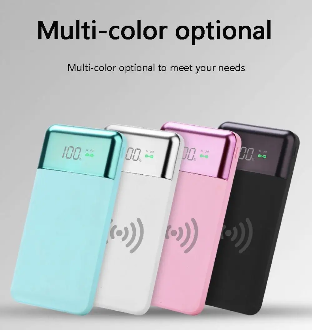 Wireless Power Bank 20000mAh Charging Digital Powerbank Display Mobile Power Bank Portable External Battery Charger Wireless Power Bank 20000mAh Charging Digital Powerbank Display Mobile Power Bank Portable External Battery Charger