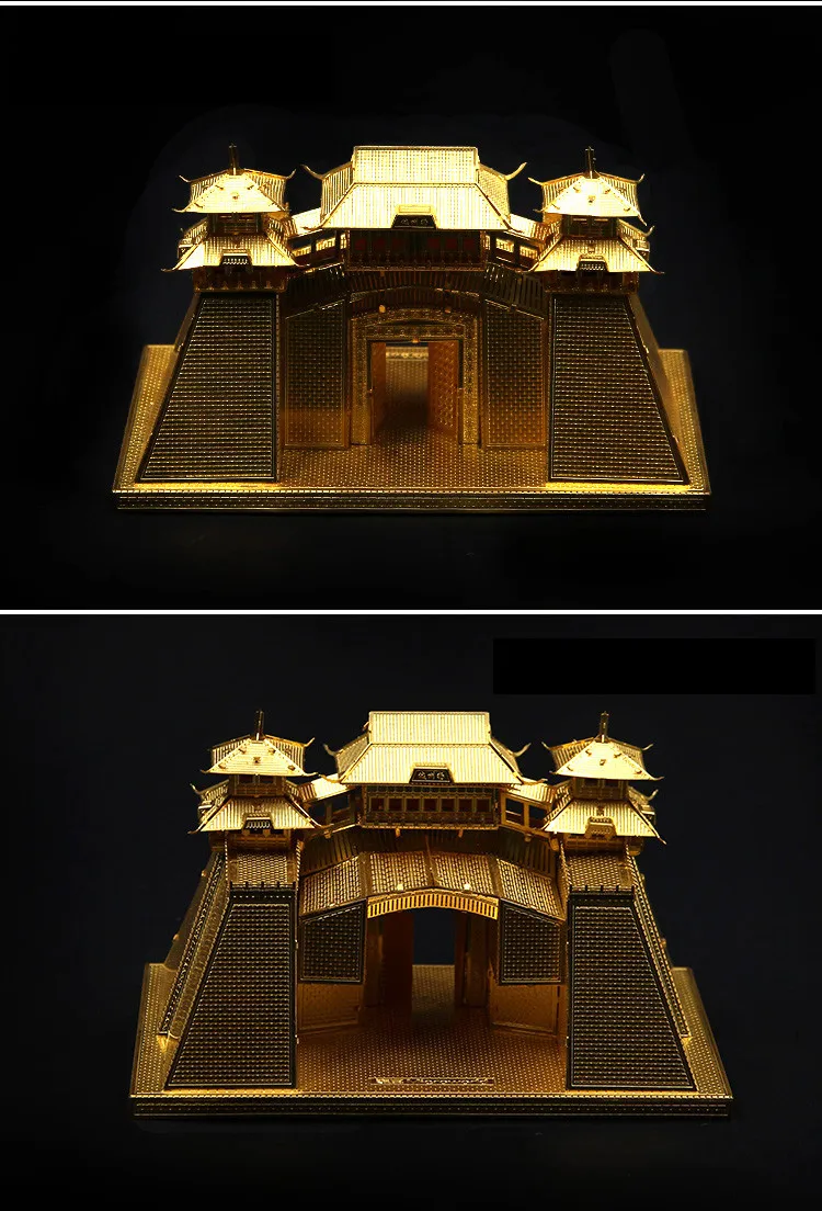 MICROWORLD Yangzhou City Gate 3D головоломка металлическая Сборная модель для взрослых коллекционные вещи Обучающие образовательные собранные игрушки