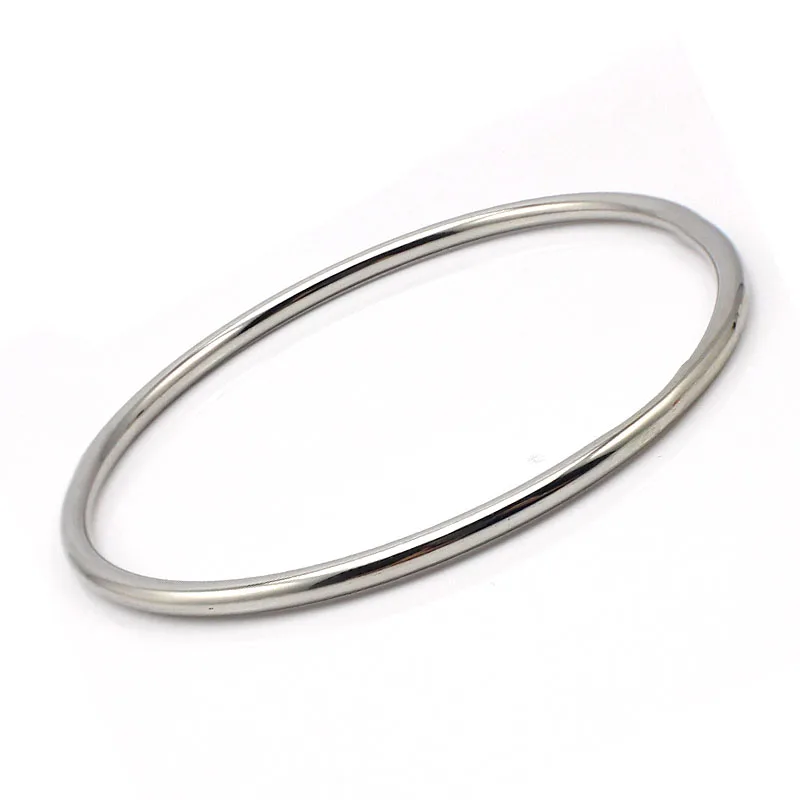 Stainless Steel Jewelry Bangle Casual Simple Silver Color Circle Bracelet For Women Drop Shipping 4