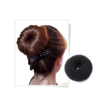 Черный пучок волос Бывший Пончик Формирователь Кольцо стайлер парикмахерские диаметр: 7,5 см