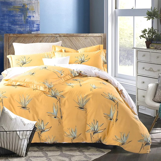 floral dispersed printing orange bedding sets queen king size 100 queen orange sheets