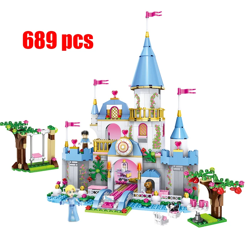 

689pcs/set Cinderella Princess Dream Castle Building Blocks for Girls Compatible Legoingly Friends Figures Bricks