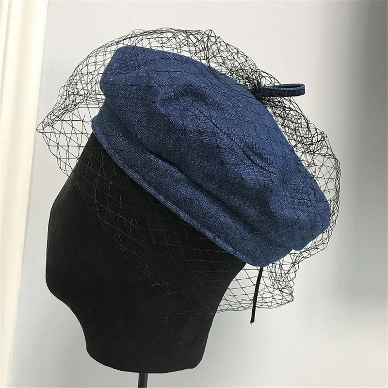 

Autumn And Winter Models Denim Beret Cap Mesh Mesh Wild Tide College Wind Street Shoot Fashion Hat ACD17