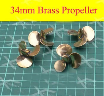 

1PC RC Boat Model Parts Simulation Brass Paddle 3-Blade Soldering Propeller Diameter 34mm M3 Shaft Positive Reverse Propellers