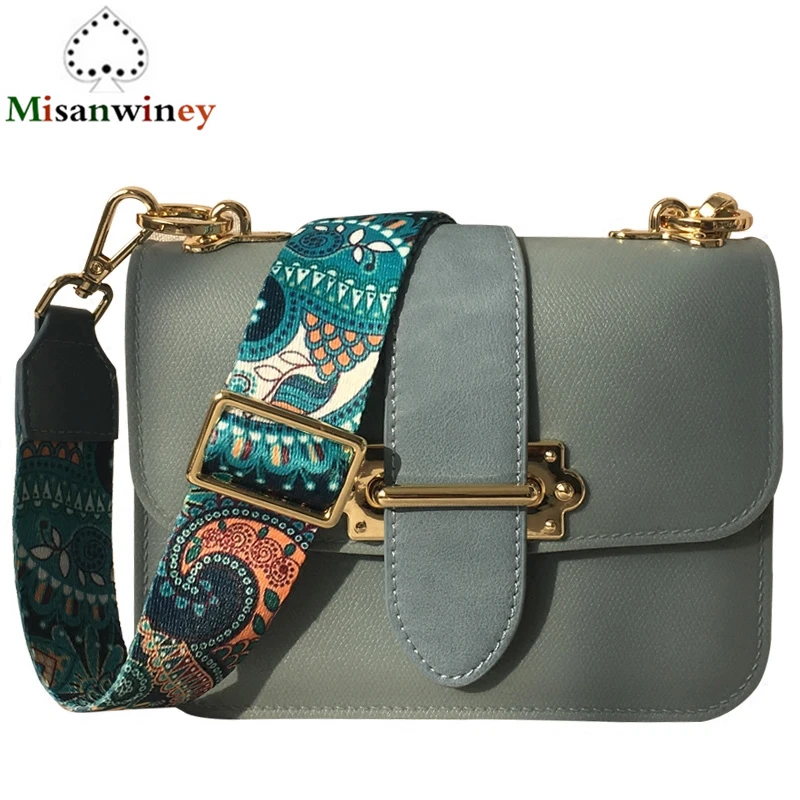 

Designer Handbags High Quality Leather Embroidery Wide Shoulder Strap Clutch Casual Fashionmessenger Shoulder Bag Bolsos Mujer